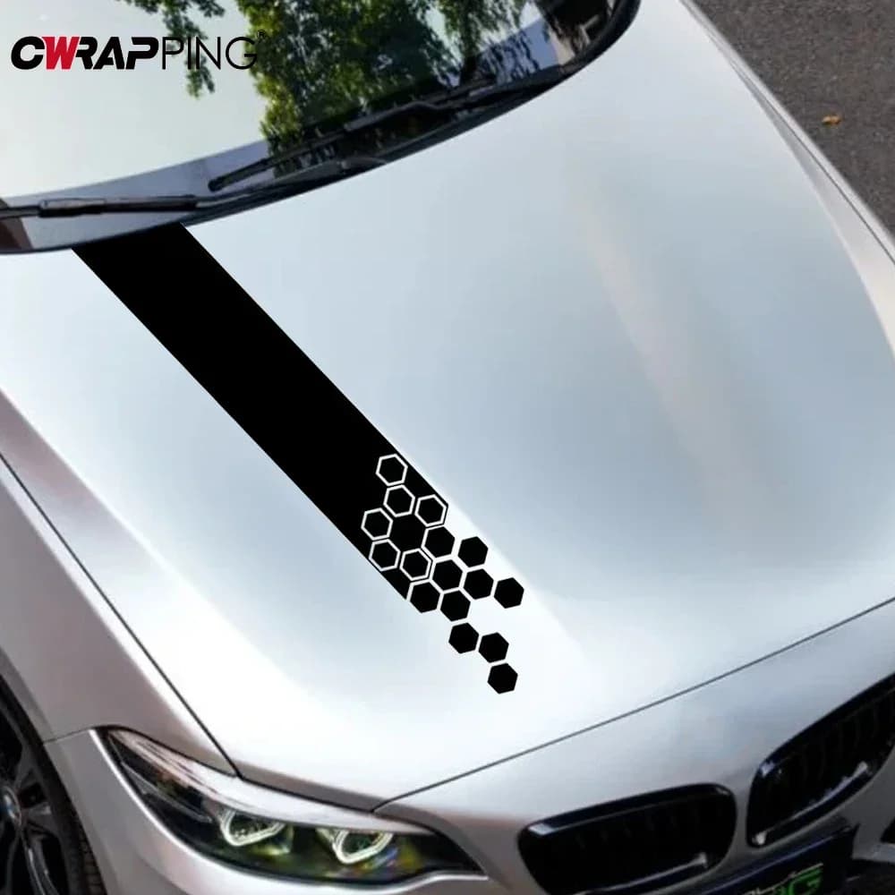 Honeycomb Car Hood Bonnet Sticker Racing Style Vinyl Decal for Audi Volvo Tesla Skoda BMW Volkswagen Smart Seat Car Accessories