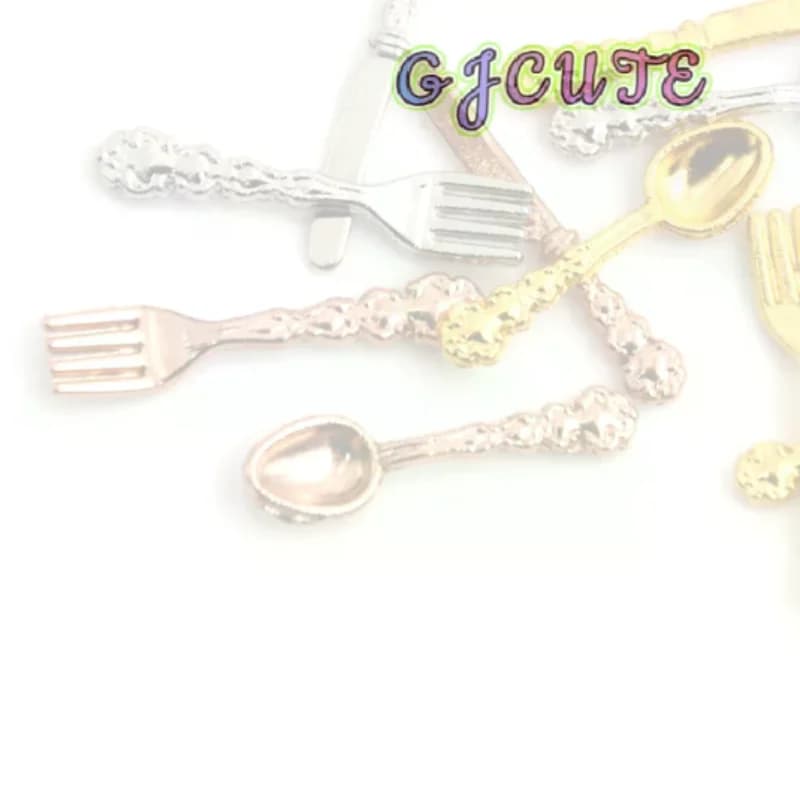 /GJ/1:12 Dollhouse Miniature Fork Knife Soup Tableware Kitchen Furniture Toys 12PCS