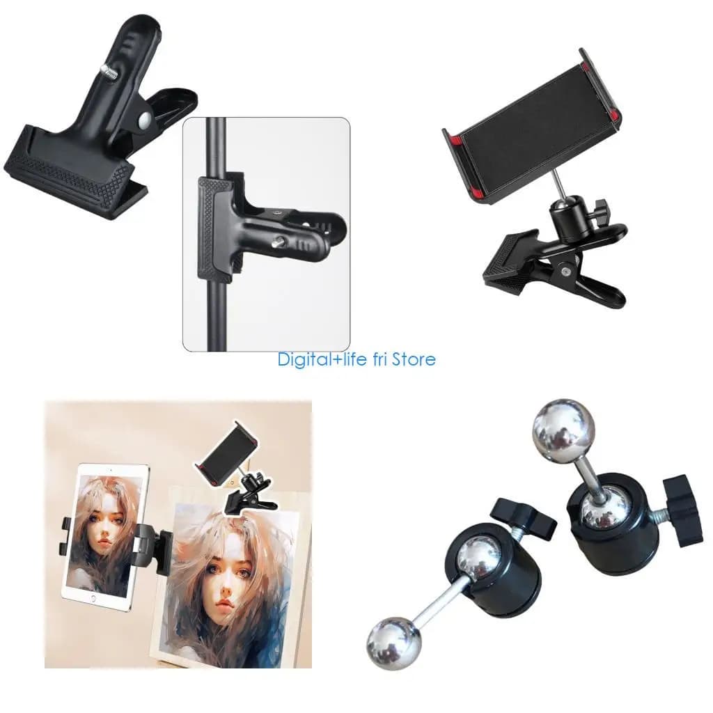 E06D Adjustable Drawing Board Clamp Mount For 4.7-11inch Tablets Phones Rotatable Stand Study Art Creation Tool