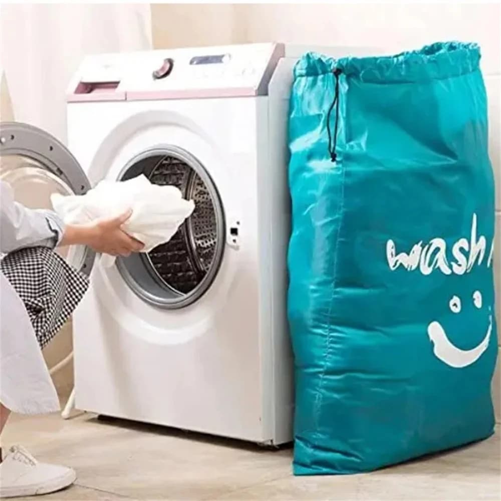 Smiley Printed Bedding Bag Smiling Clothes Toys Drawstring Case Waterproof Nylon Organizer Wash Bag New