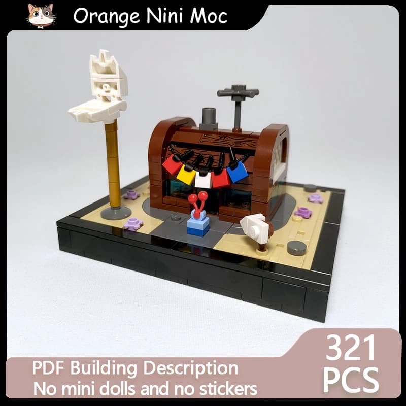 Popular Sponge Anime Street View Model DIY MOC Building Bricks Mini Bikini Beach Modular Technology Holiday Assemble Toys Suit