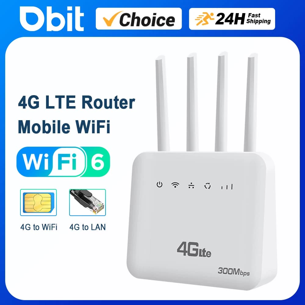 Router WiFi WiFi 6 LTE con slot per scheda SIM 4G Modem WiFi 300Mbps Router WiFi mobile con segnale di alimentazione a quattro antenne per Europa