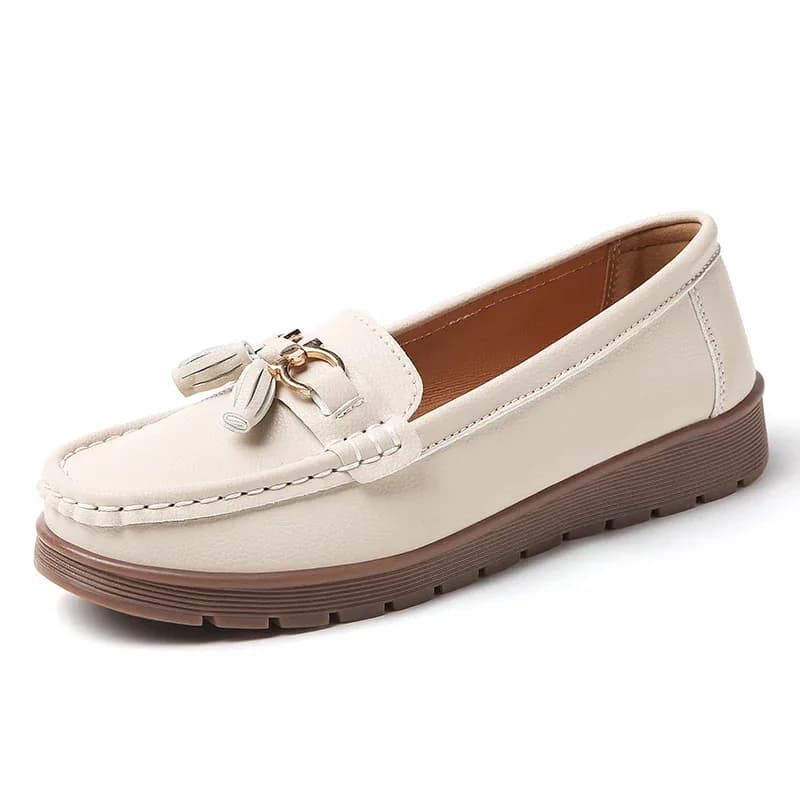 Women's Breathable Low Shoes, 100% Genuine Leather Moccasins, casual shoes in soft leather, fashionable casual women's shoes