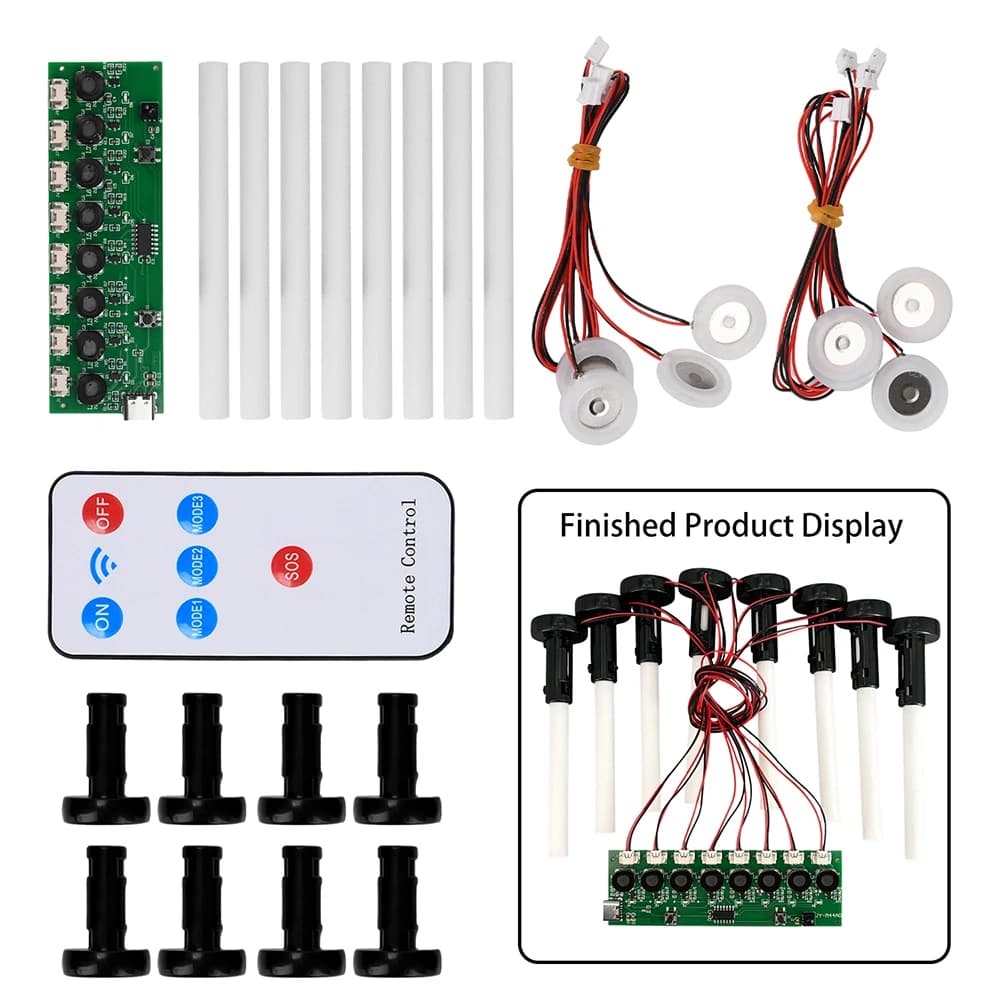 DC 5V 8 Nozzle Ultrasonic Humidifier Module Type-C Fast Charging 12W Mist Driver Board 108KHz Atomization Plate Car Aroma Diffus