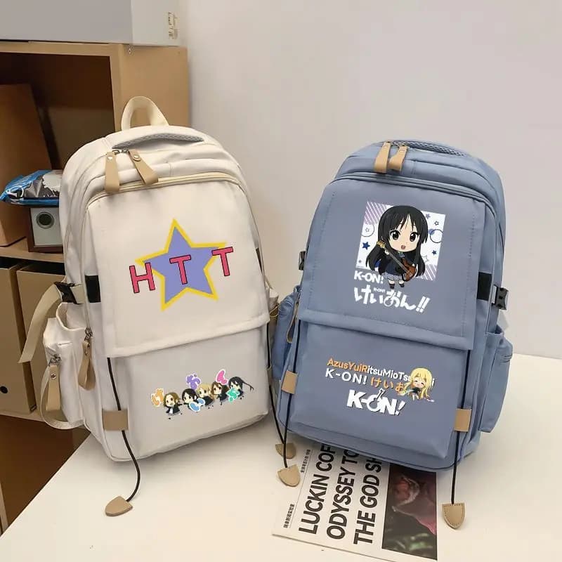 Anime K-on Zaino Hirasawa Yui Akiyama Mio Cartoon Cute Print Studente Zainetto Ragazzi Ragazza Studente Zaino da viaggio in rilievo della colonna vertebrale