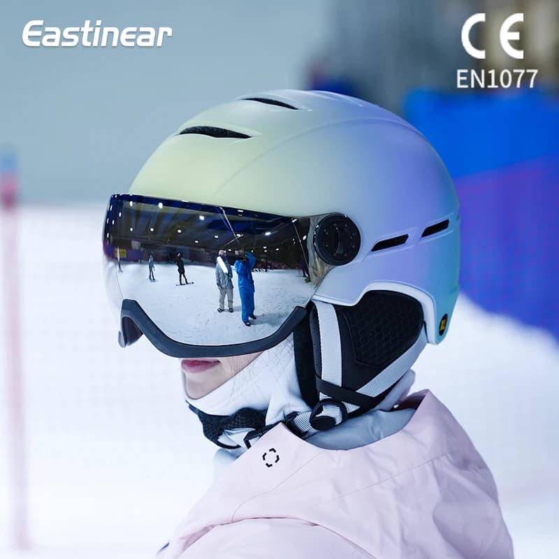 Nuovi occhiali da neve Eastinear, casco da sci monopezzo, attrezzatura da sci di sicurezza esterna comoda e traspirante per uomini e donne