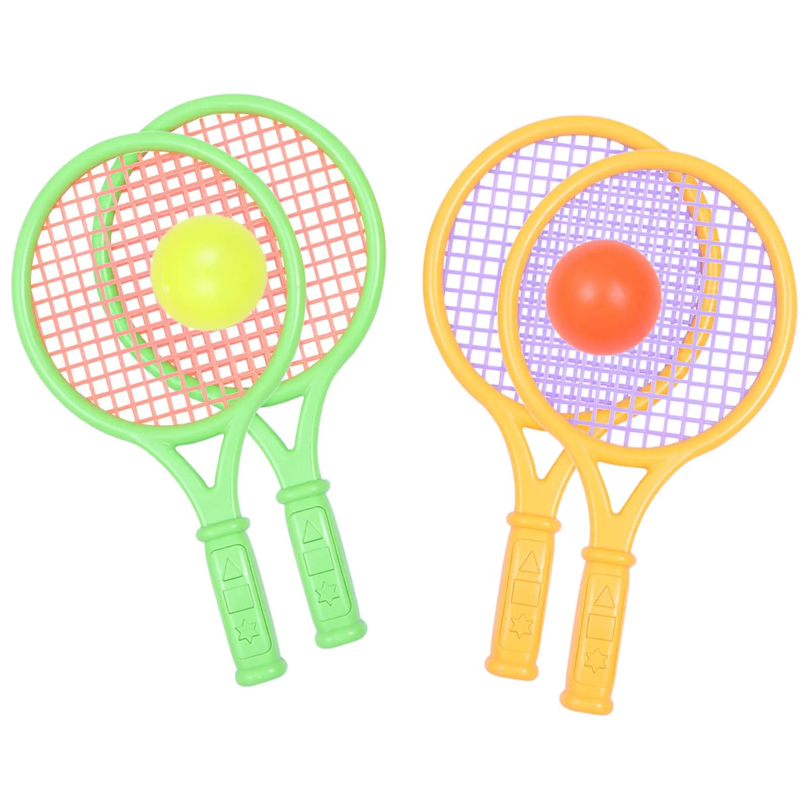Set di 2 Racchette da Tennis in Plastica per Bambini, Misura Piccola, Sicure per Gioco all'Aperto, Apprendimento all'Asilo, Adatte ai Principianti, Elastiche