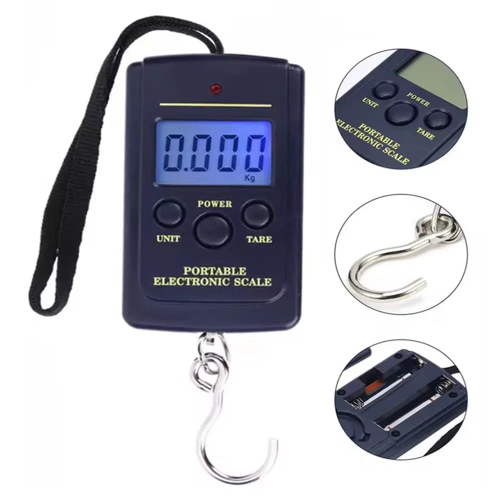 Multifunzionale Mini 40kg/10g elettronico appeso bagaglio da pesca portatile digitale pratico tasca peso gancio bilancia