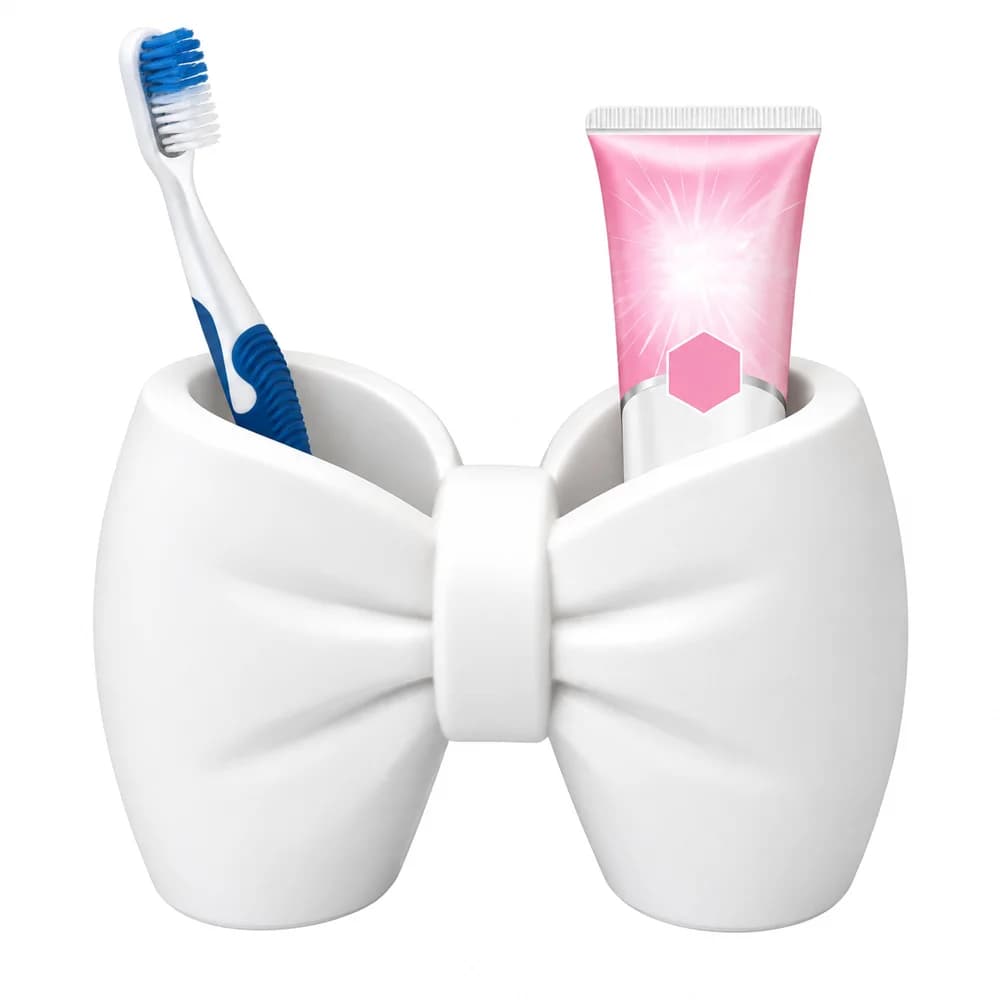 HTMCKToothbrush Holder Bow Shaped Toothbrush Holder bathroom Washbasin storage Rack for toothbrush Toothpaste base Bracket
