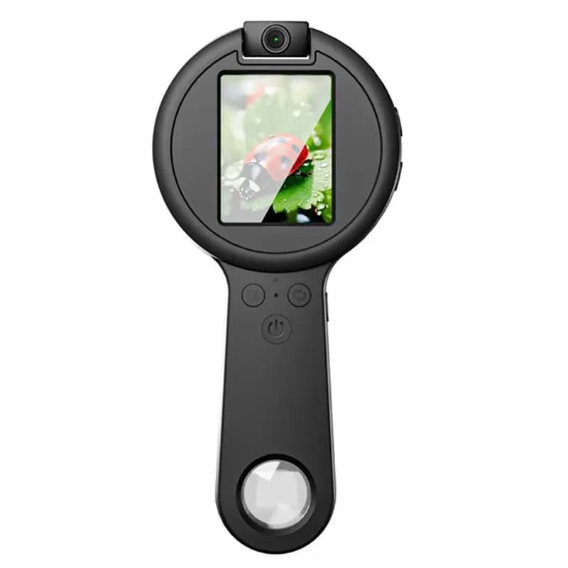 AAAF HD Magnifying Glass With Light/UV Light Mode Mini Electronic Digital Microscope Featuring 2.4" Screen 50-500X Zoom Function