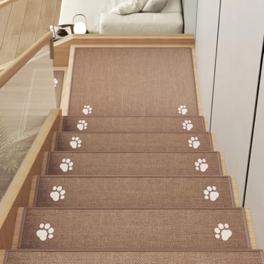 Tappetini Antiscivolo per Scale Interne 15 Pezzi, Tappeti per Scale con Base in Gomma per Gradini in Legno, Tappetini per Scale Senza Residui per Anziani