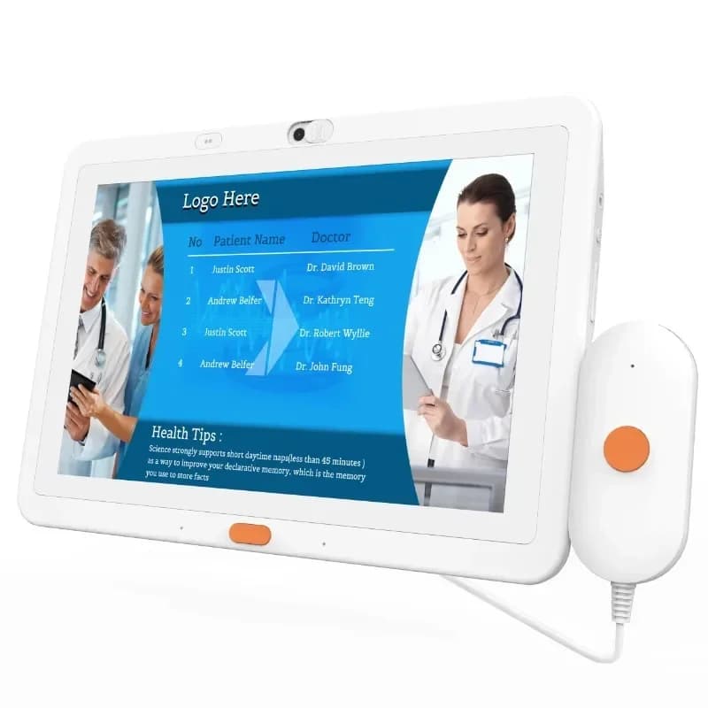 Tablet PC POE medico Android 8.1 da 10 pollici per montaggio a parete OEM con impugnatura per chiamate