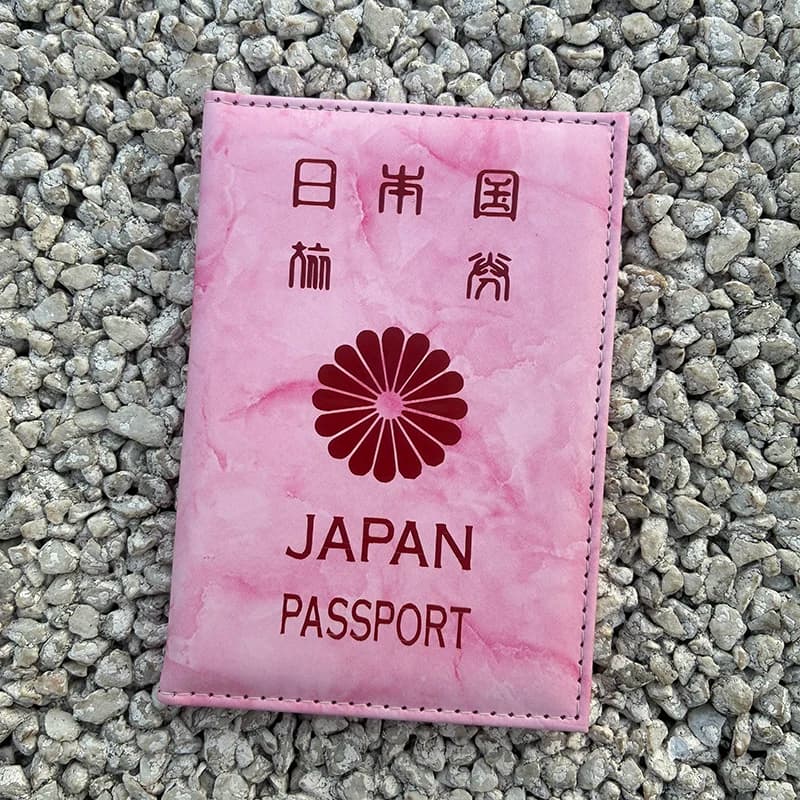 Copertina per passaporto giapponese con stampa dell'emblema nazionale, porta passaporto in marmo, accessori da viaggio, protezione per passaporti