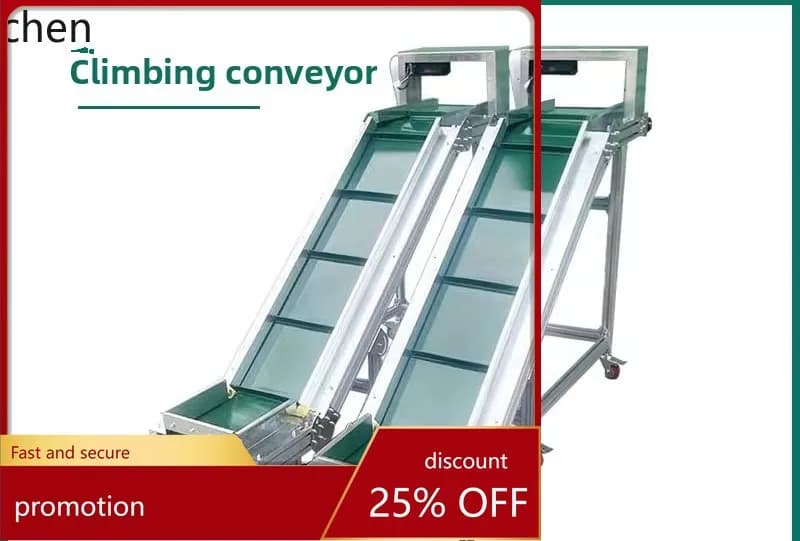 Mobile HT conveyor belt for small food Sizes with Tape and Feeding for injection moulding machines