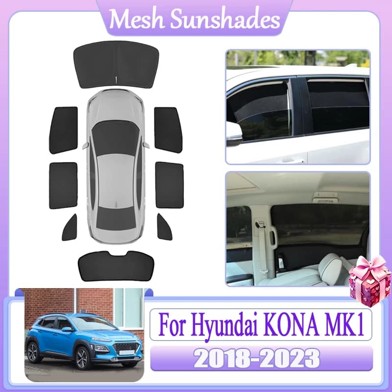Per Hyundai KONA Encino OS 2018~2023 MK1 Tendine Parasole a Rete per Auto, Coperture Visiera, Protezione Solare, Tende Oscuranti, Ricambi Auto per la Privacy