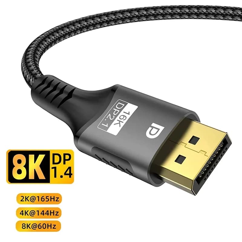 8K DP Cable @120Hz 4K@240Hz 80Gbps HDR Video Audio Displayport Cable Display Port For Laptops TV Xbox Projector Gaming Monitor