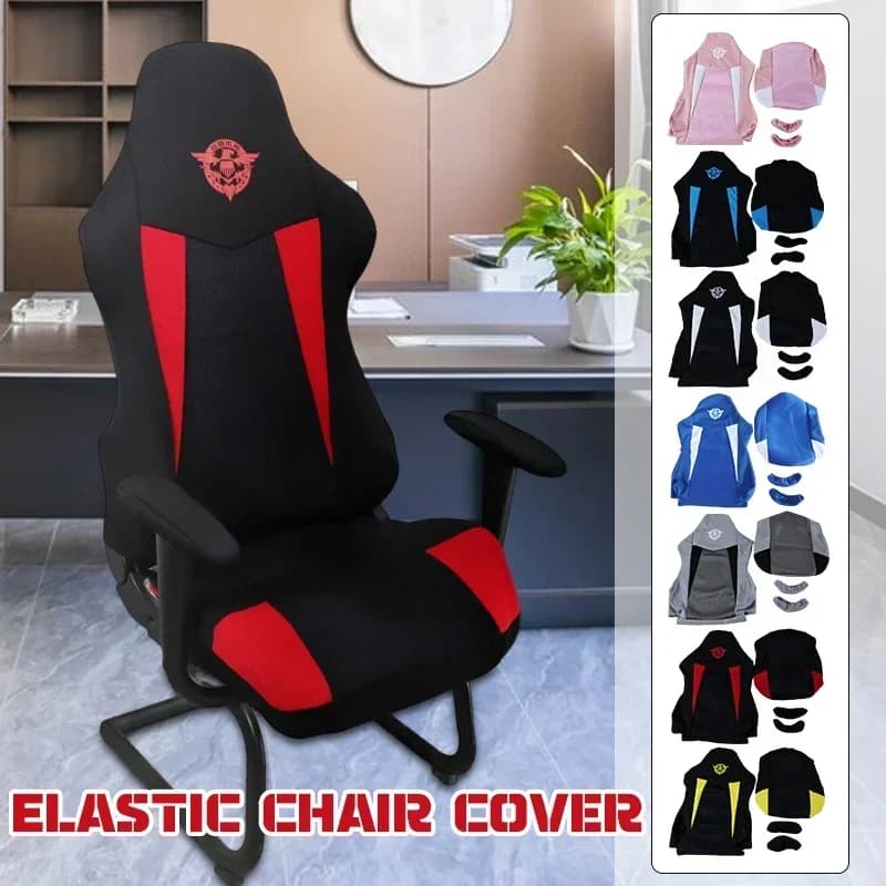 Coprisedia da gioco blu rosso Coprisedile elastico per schienale per sedia da computer Protezione per bracciolo Coprisedili per poltrona universale morbido e addensato