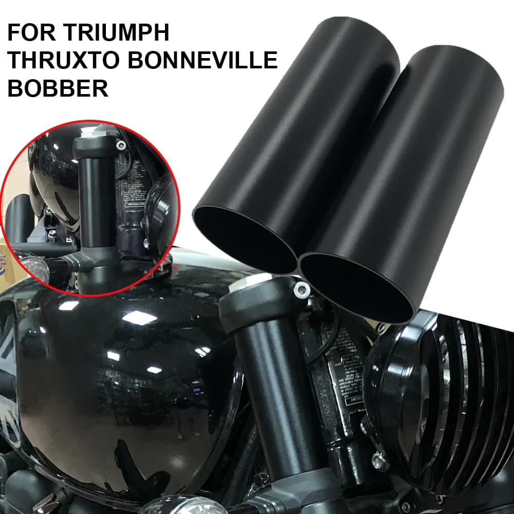 Moto Forcella Anteriore Ammortizzatore Copertura Superiore Stivali Kit In Alluminio Nero Per Triumph Bonneville Bobber Speedmaster 2021-2025