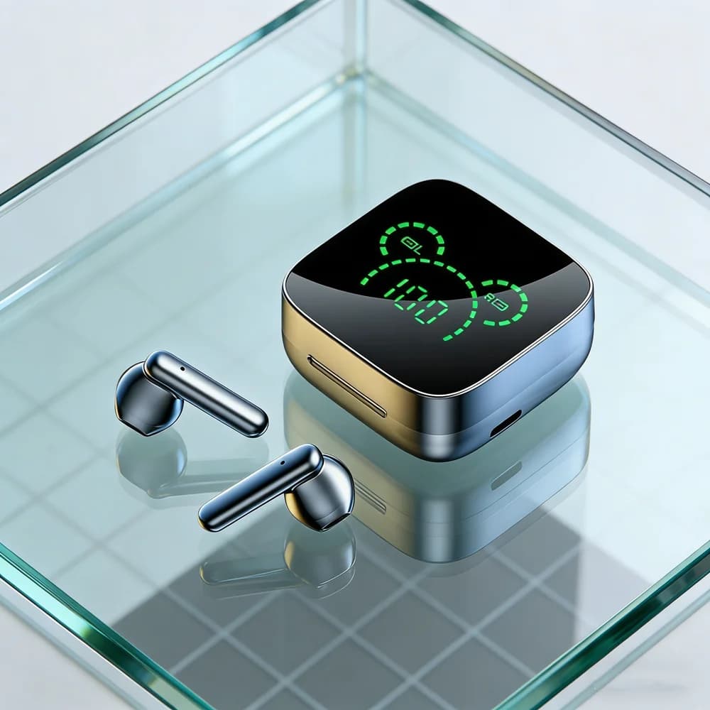 Auricolari Bluetooth wireless TWS Touch Control Auricolare stereo 9D con microfono 5.3 Auricolari sportivi Auricolari impermeabili Display a LED