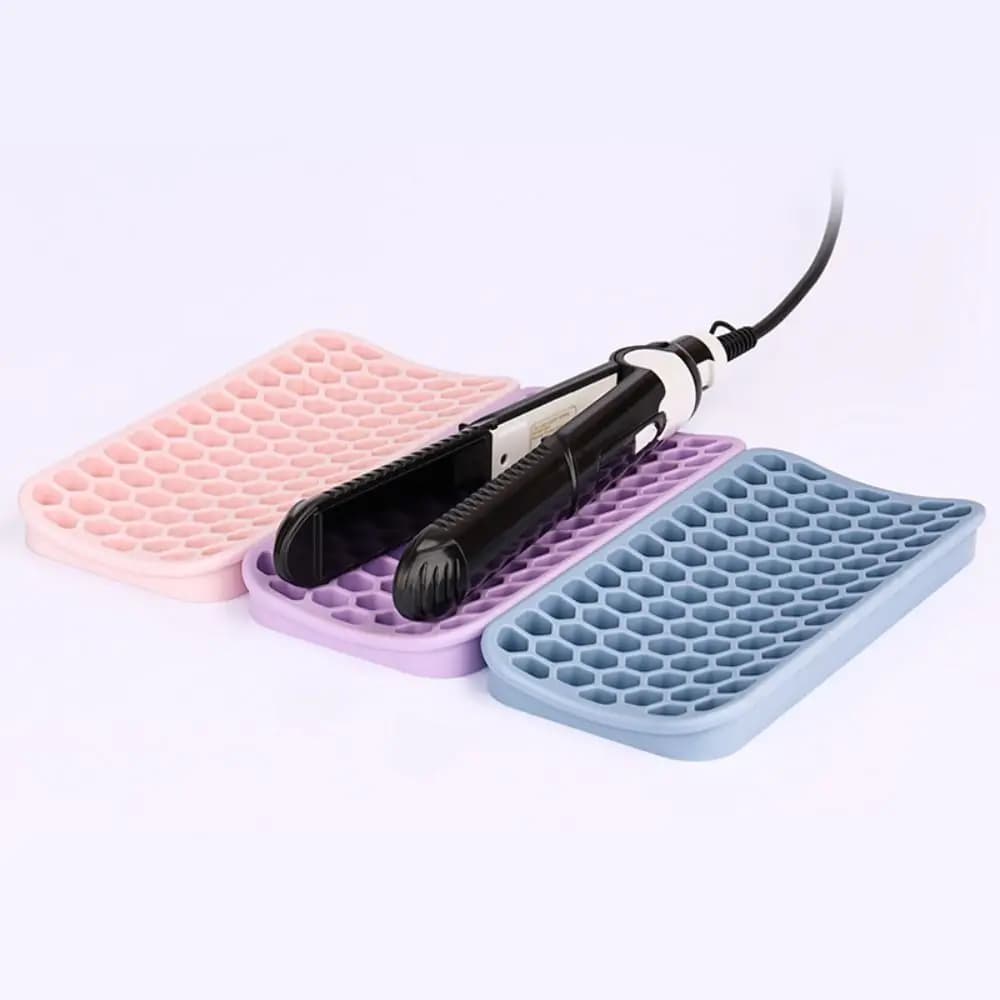 Waterproof Silicone Curling Iron Mat Durable Non-slip Heat Insulation Pad Portable Heat Resistant Styling Tool Travel