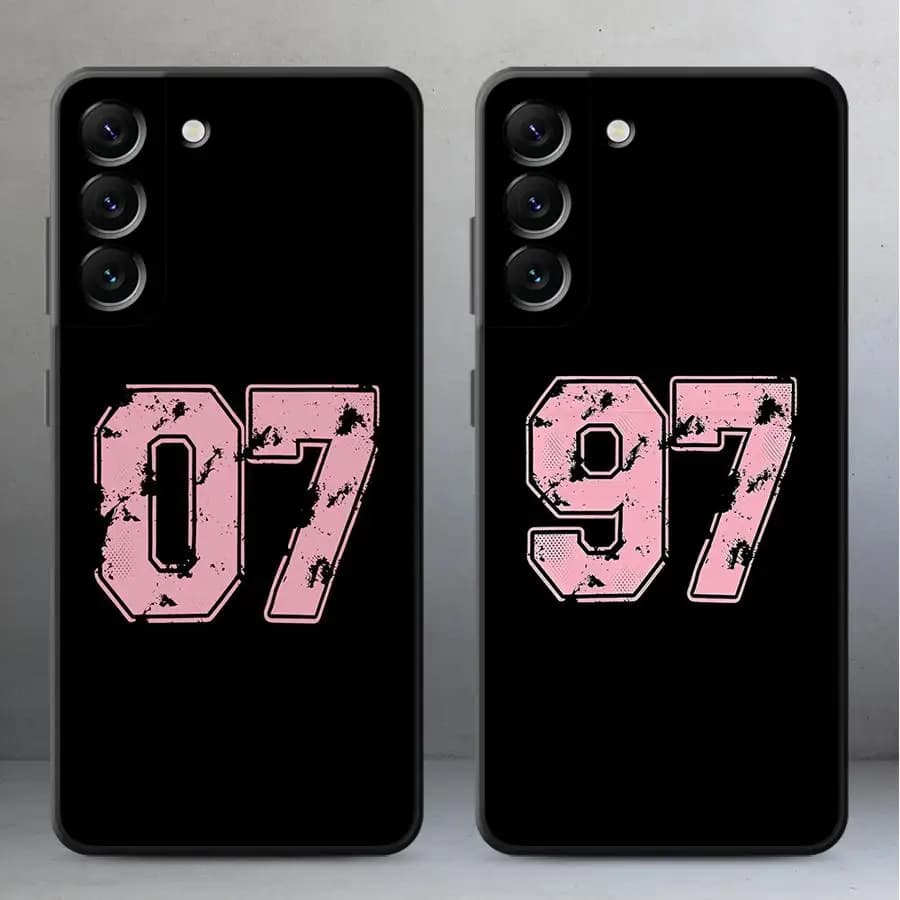 Cover per Telefono con Numero di Squadra di Calcio per Samsung Galaxy A57 A52 A36 A24 A26 A25 A53 A35 A32 A23 A55 A73 A51 A37 A22 A72 A71