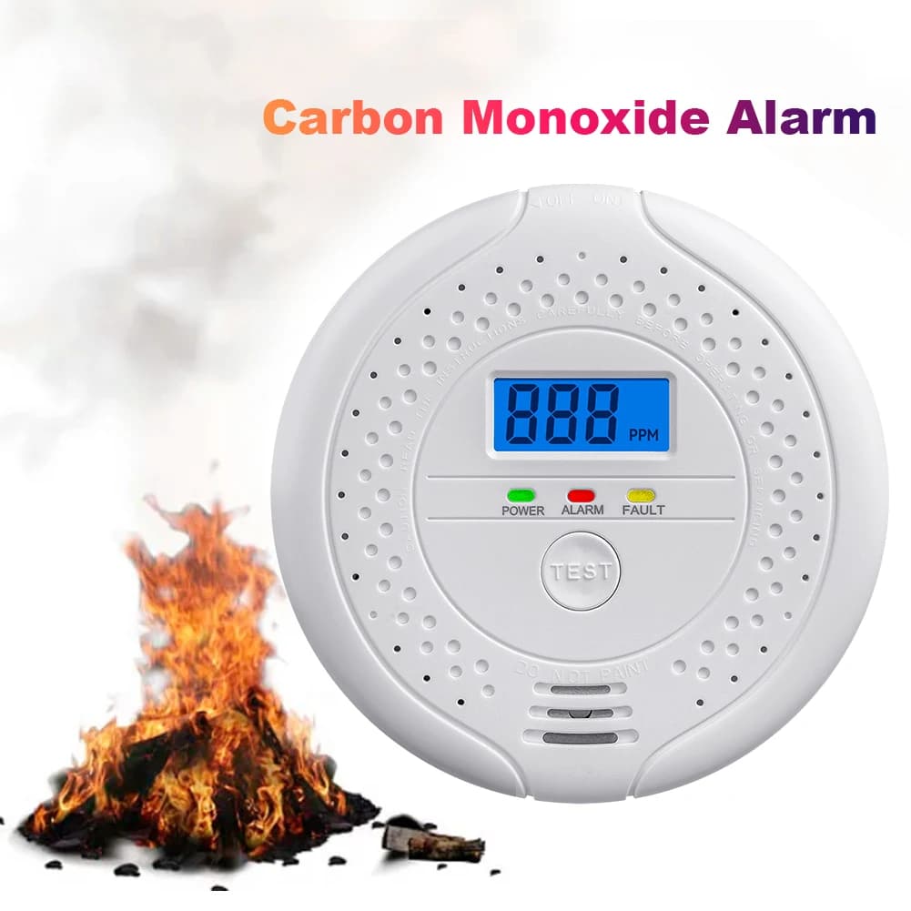 Rilevatore digitale di monossido di carbonio Allarme acustico e visivo Allarme CO alimentato a batteria Rilevatore di allarme per monitor di gas CO Uso domestico