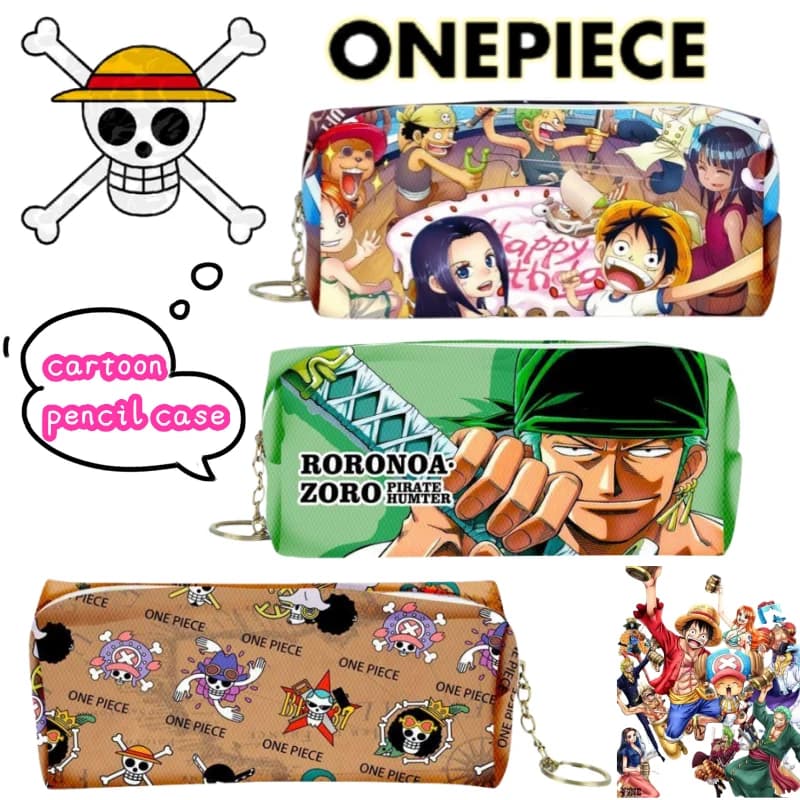 One Piece Monkey D. Luffy Portgas D. Ace Sanji Cartoon Cute Pencil Case Student Convenient Large Capacity Stationery Pencil Box
