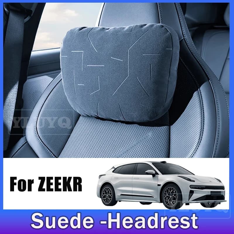 Per ZEEKR 001 2026: Poggiatesta per Sedile Auto, Cuscino per il Collo in Pelle Scamosciata, Supporto Lombare, Base di Fissaggio con Gancio, Accessori Interni Auto