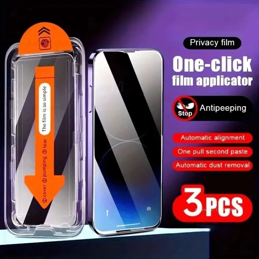 3-1PCS Dust Free Install Privacy Tempered Glass for Poco F7 X7 Pro F6 F5 X4 M7 M6 M5S M4 M3 C75 C65 HD Anti Spy Screen Protector