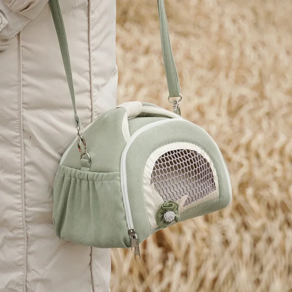 Borsa per animali domestici per criceti Borsa per trasporto per animali domestici piccola Borsa da viaggio per animali traspirante comoda per porcellini d'India Coniglio Riccio Borsa per animali traspirante