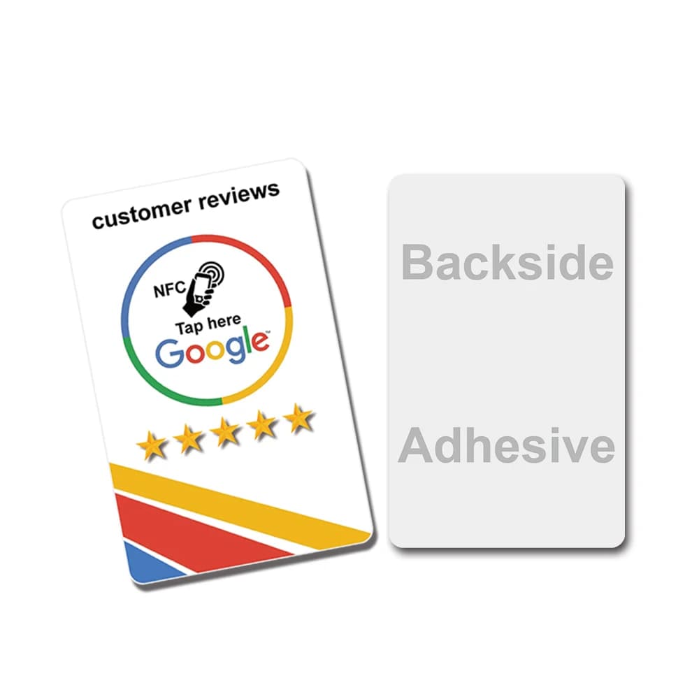 Schede di revisione NFC Google Android/iPhone Tap URL Scrittura Schede di revisione aziendali sociali Adesivo posteriore Scheda personalizzata NFC