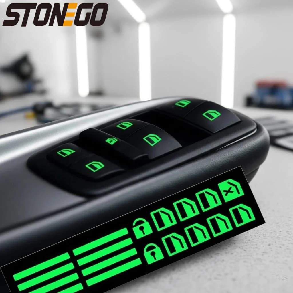 Adesivi Luminosi per Pulsanti Alzacristalli Auto, Decorazioni per Interni Auto, Accessori e Styling