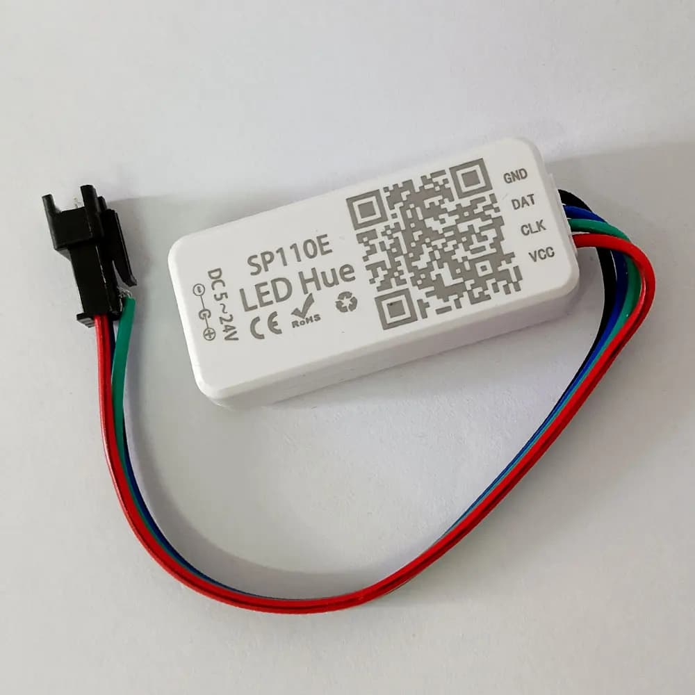 Controller LED Bluetooth SP110E con App Intelligente e Telecomando per Strisce RGB 5050 Indirizzabili Singolarmente a 3 Pin DC5-24V, 1024 LED