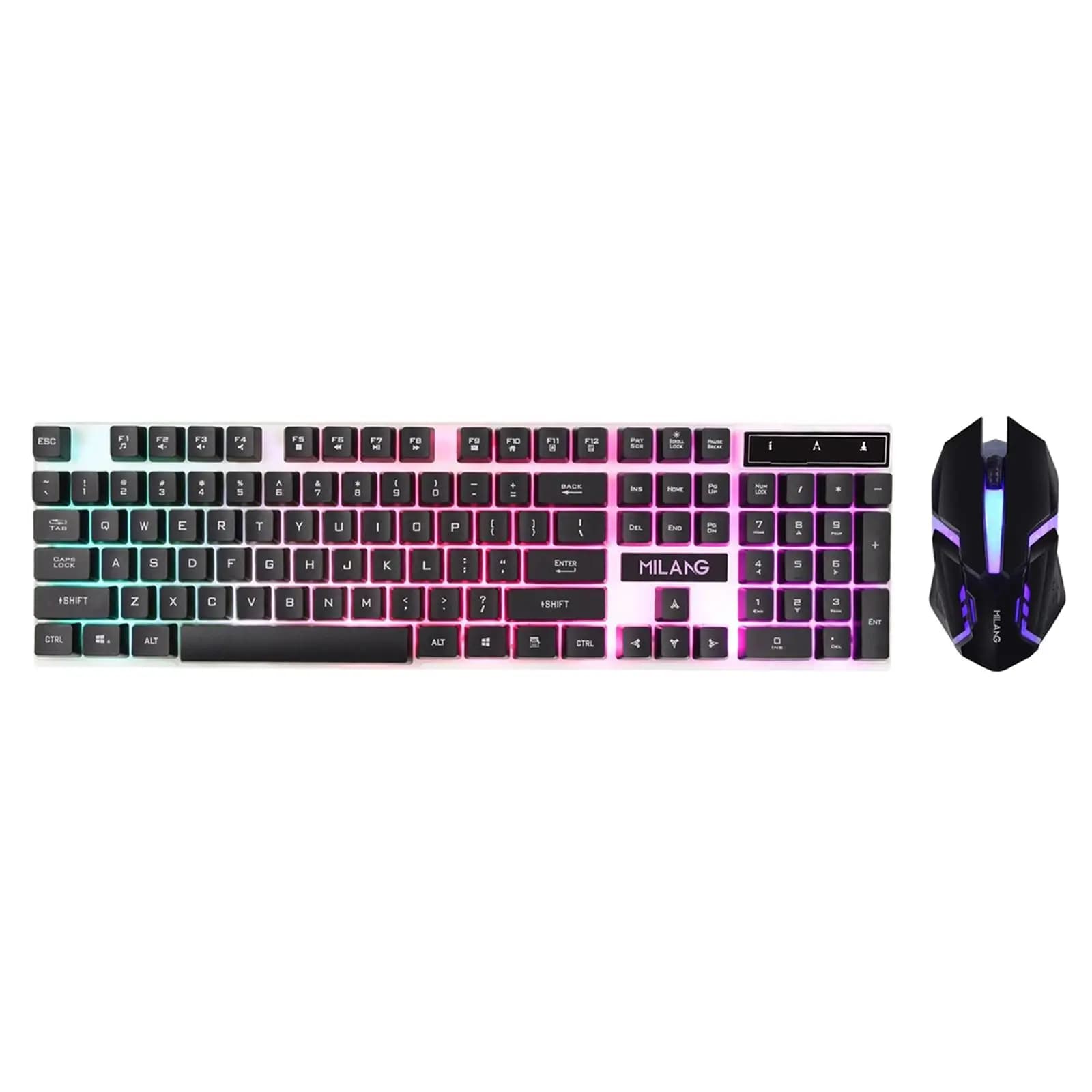Wired Mechanical Keyboard Backlit RGB Crystal Design Gaming Keyboard Mouse Set for PC Gamers