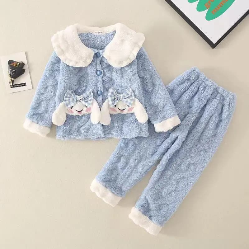 Sanrio Cinnamoroll New Kids Girls Pajamas Set Cartoon Two Piece Loungewear Soft Sleepwear Home Clothes for 3-10 Years Winter