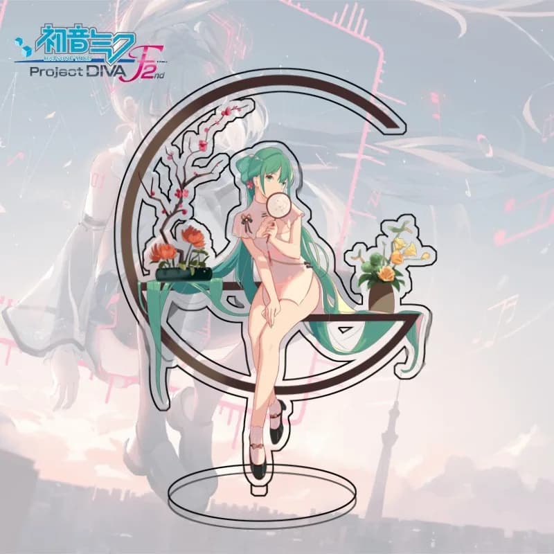 Grande Standee Hatsune Miku Supporto acrilico Anime Desktop Decor Figura Regalo da collezione per i fan Modello di visualizzazione delle merci dei cartoni animati