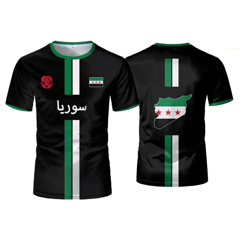 Maglia da calcio Siria gratuita T-shirt sportive da uomo Bandiera siria Strada Nuova maglietta oversize T-shirt grafiche casual Top Abbigliamento 2025