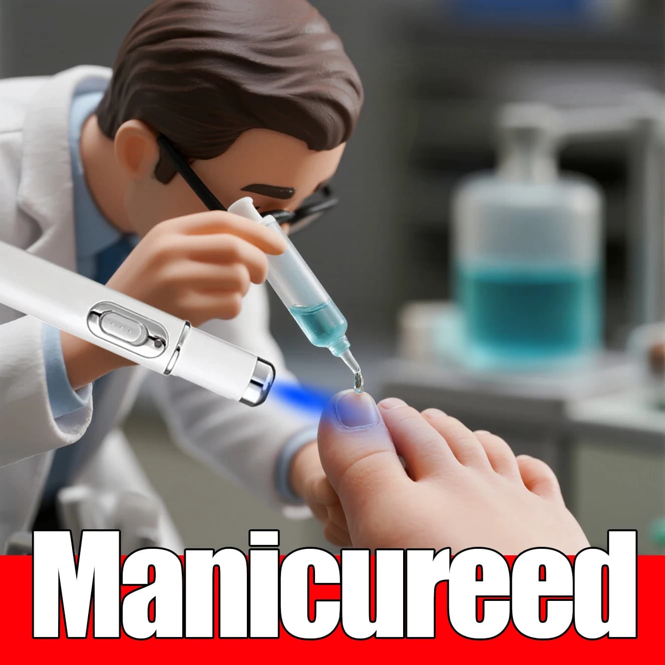 2025 Nuova penna laser per unghie Strumenti per la pulizia delle unghie Strumenti per manicure per nail art laser a luce blu Strumento per la cura della Nair