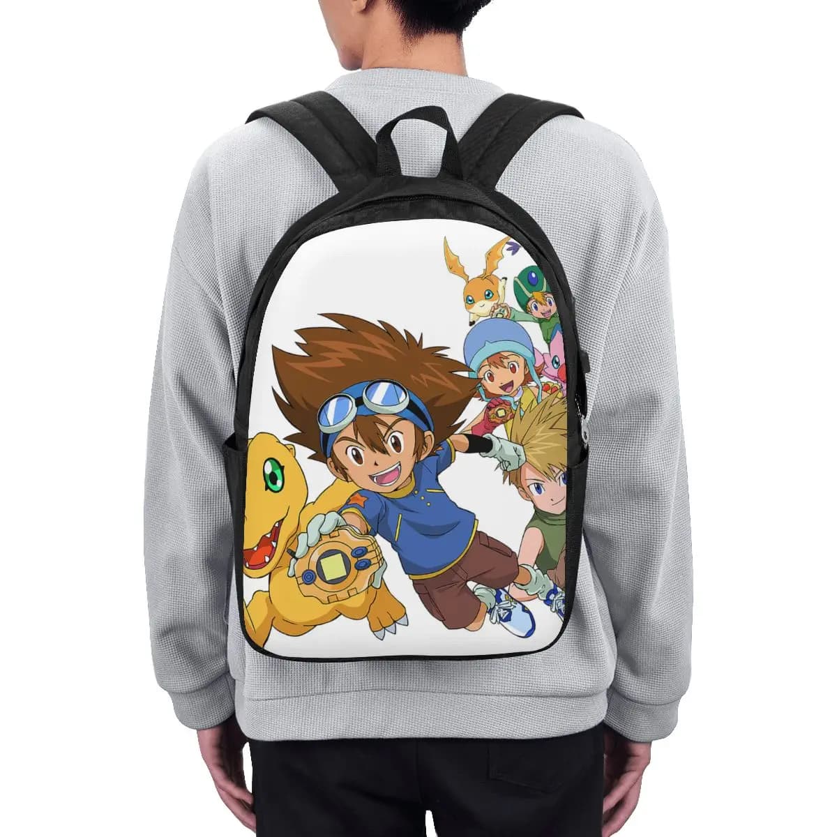 Anime Digimon Cartoon (1) Zaino da viaggio per notebook, borsa per computer, borsa da scuola per studenti universitari, borse a tracolla per laptop per uomo e donna