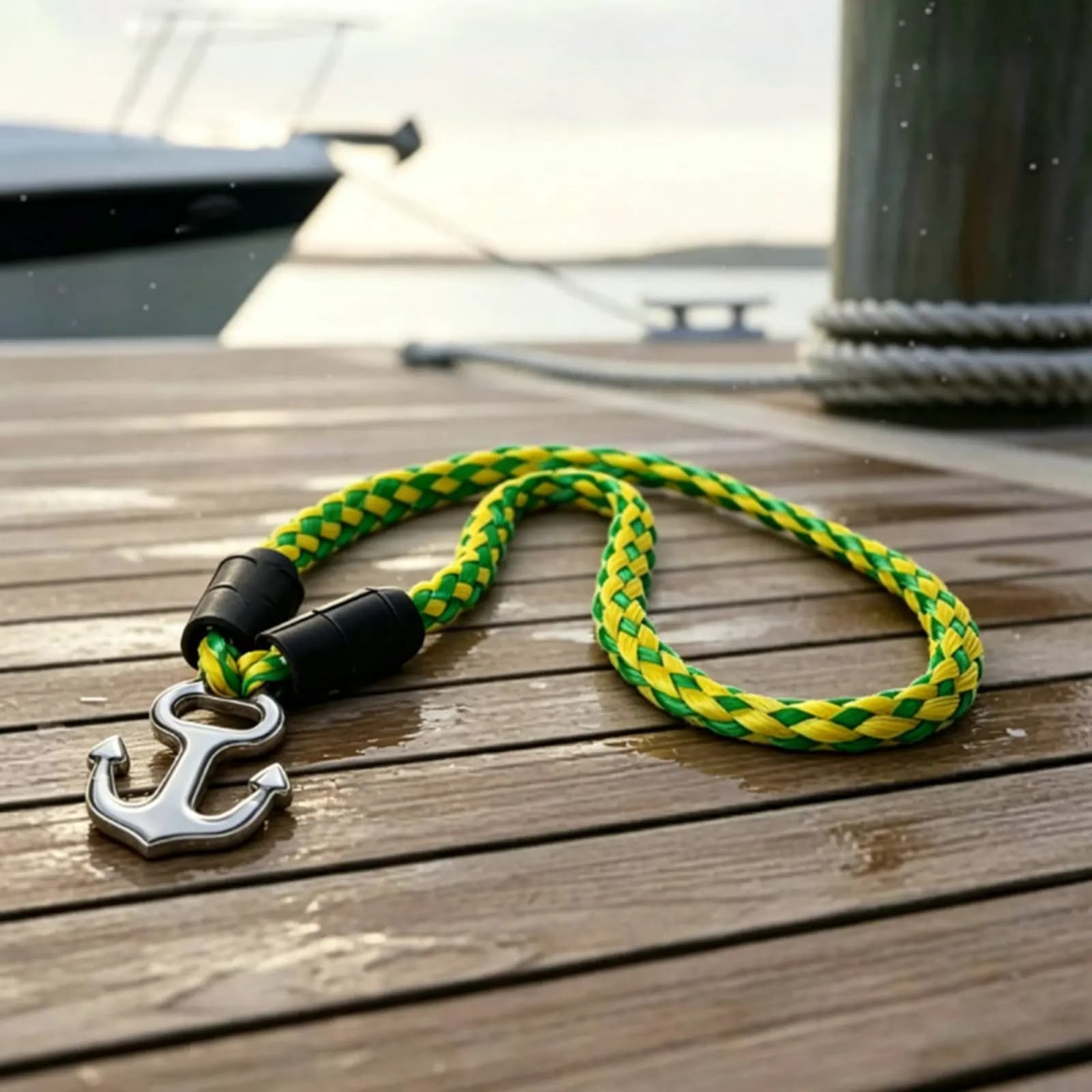 Connettore per fune da traino per sci nautico, fune da traino antiruggine per imbarcazioni, fune elastica con gancio di ancoraggio, accessorio robusto per la nautica