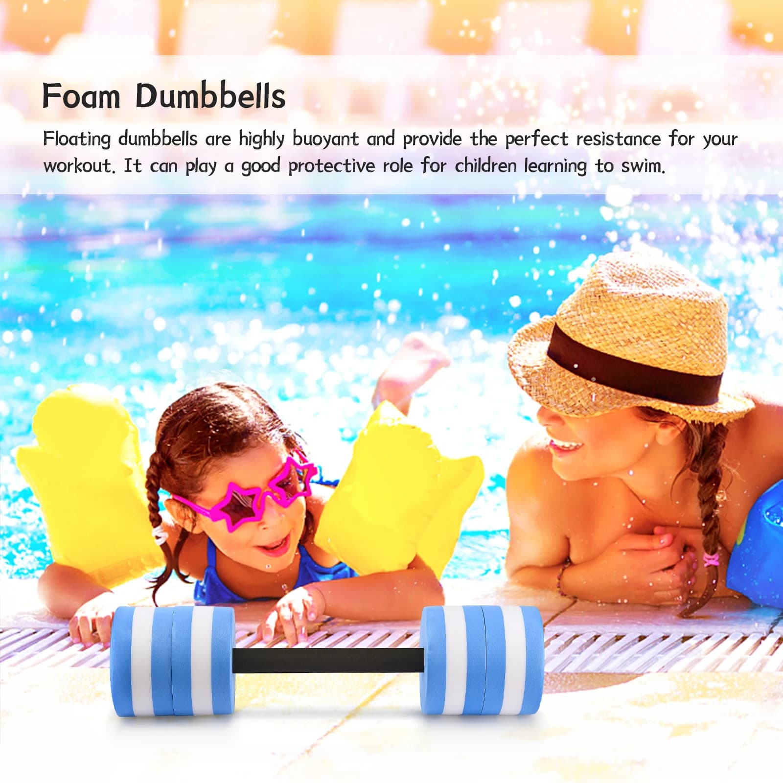 Portable EVA Floating Dumbbell Floating Dumbbell Blue EVA Easy to Grip Water Sports Dumbbell for Water Aerobic Equipment