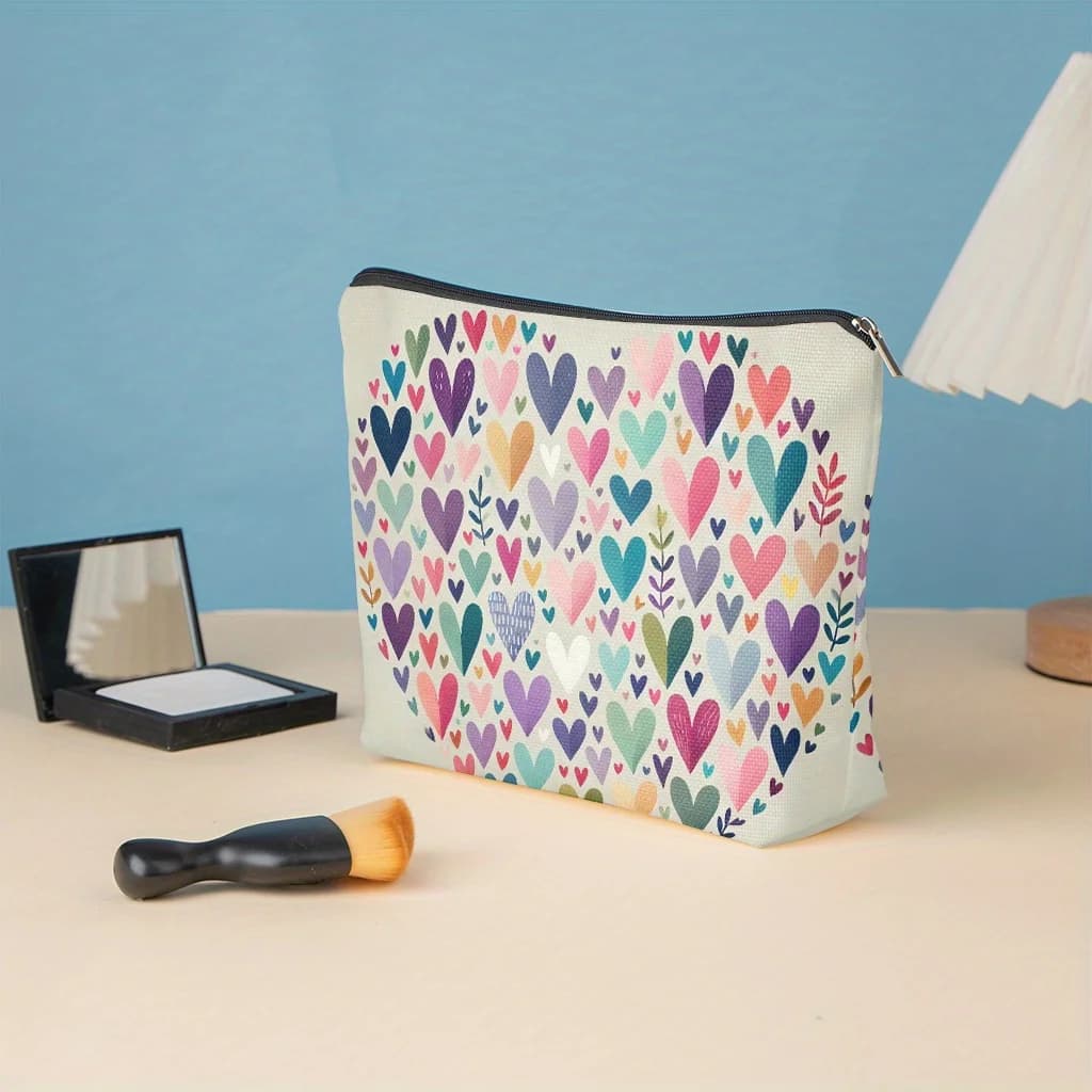 A bag for cosmetics with cute motifs - cute multifunctional bag with zipper, jewelry case