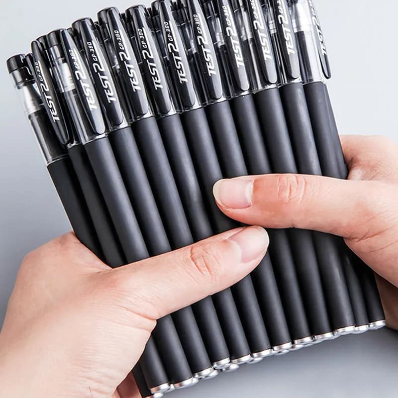 10 pz Penna Gel inchiostro Nero 0.5mm Ricariche Aste Punta Della Proiettile Penne A Sfera Per La Scuola Ufficio Esame Forniture di Cancelleria Penna Gel Kawaii