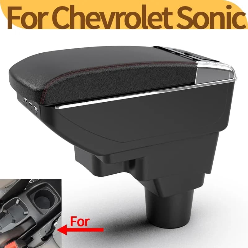 For Chevrolet Sonic armrest Chevrolet Aveo car interior upgrade modification multi-function storage car accessories USB