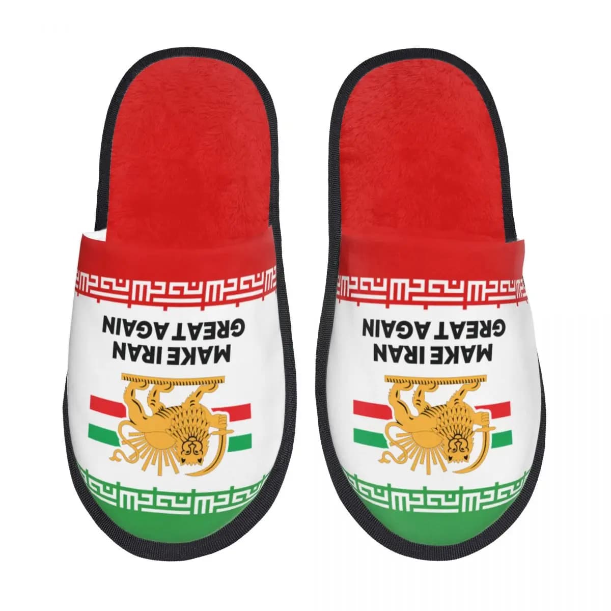 Pantofole da Casa Personalizzate 'Make Iran Great Again' in Morbida Schiuma Memory per Donne, Calde e Comode con Suola Antiscivolo
