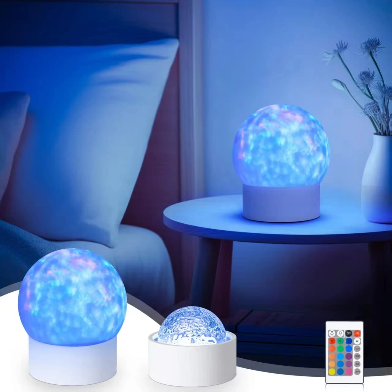 Proiettore LED Cielo Stellato RGB 7 Modalità con Telecomando, Luce Ambientale Effetto Aurora Boreale, Lampada Decorativa USB per Casa e Stanza