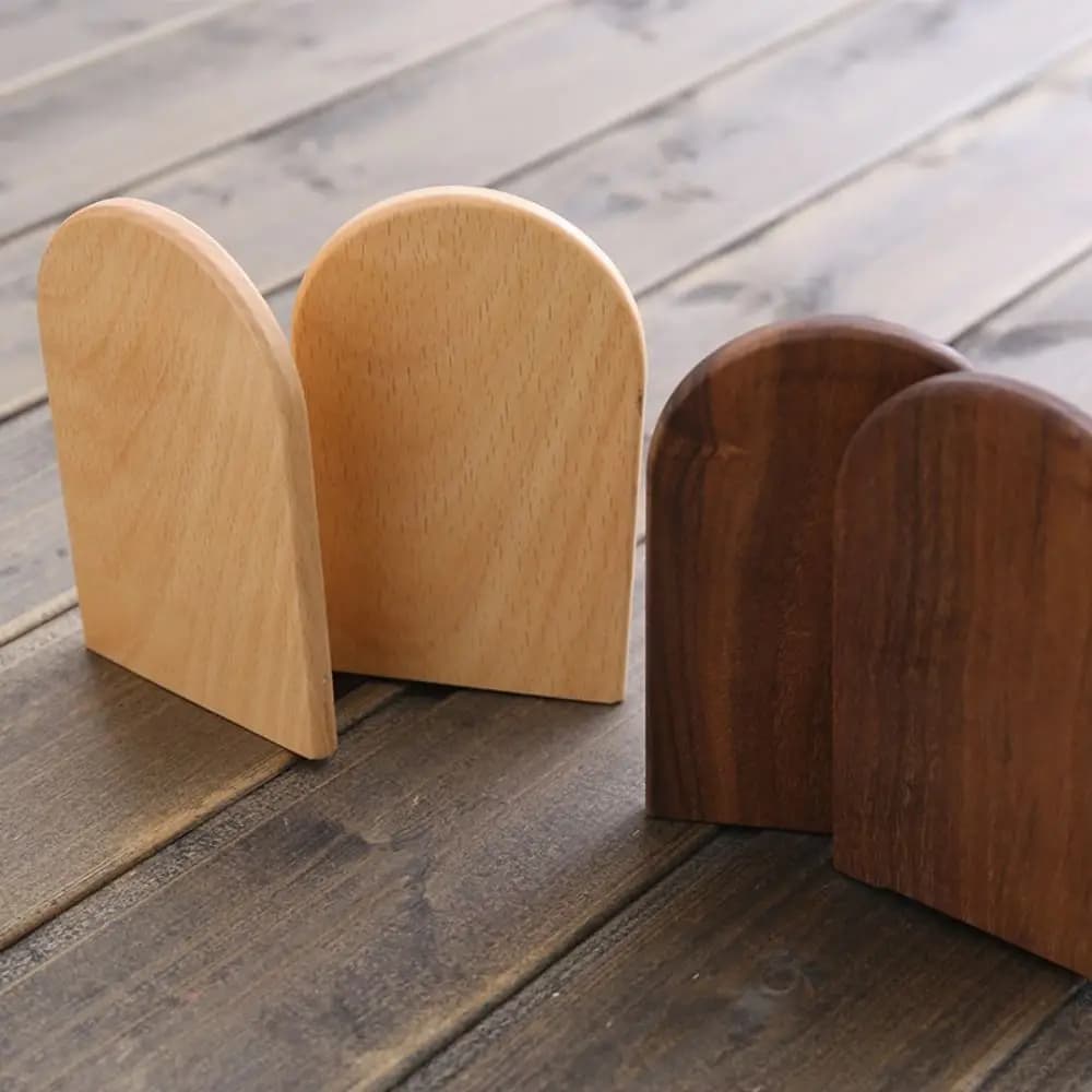 Robusto espositore Fermalibri in legno naturale Organizzatore da scrivania in noce di faggio Scaffale da tavolo INS Semplice supporto per libri Portariviste