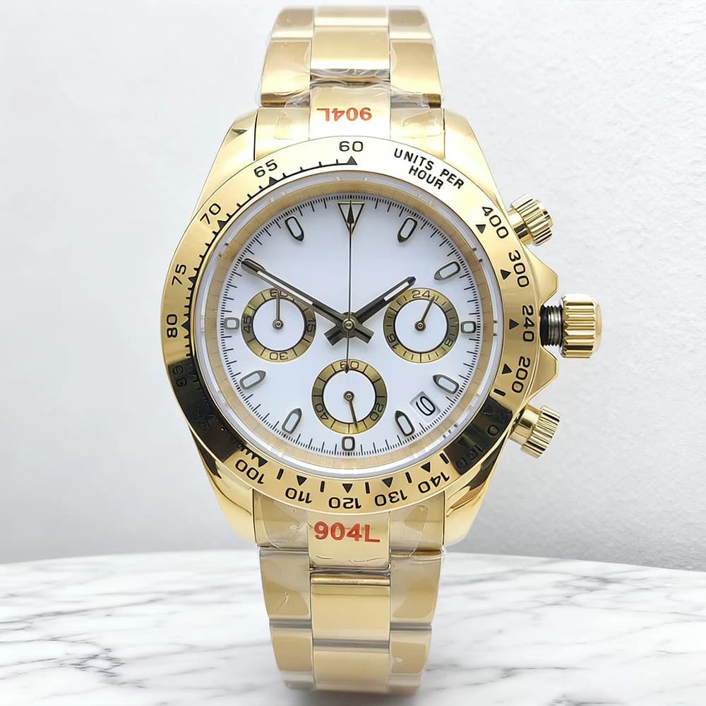 PARNSRPE 39mm New Meteorite Dial Fashion Men Quartz Wristwatches Multifunctional chronograph watch 5ATM Sapphire Luminous