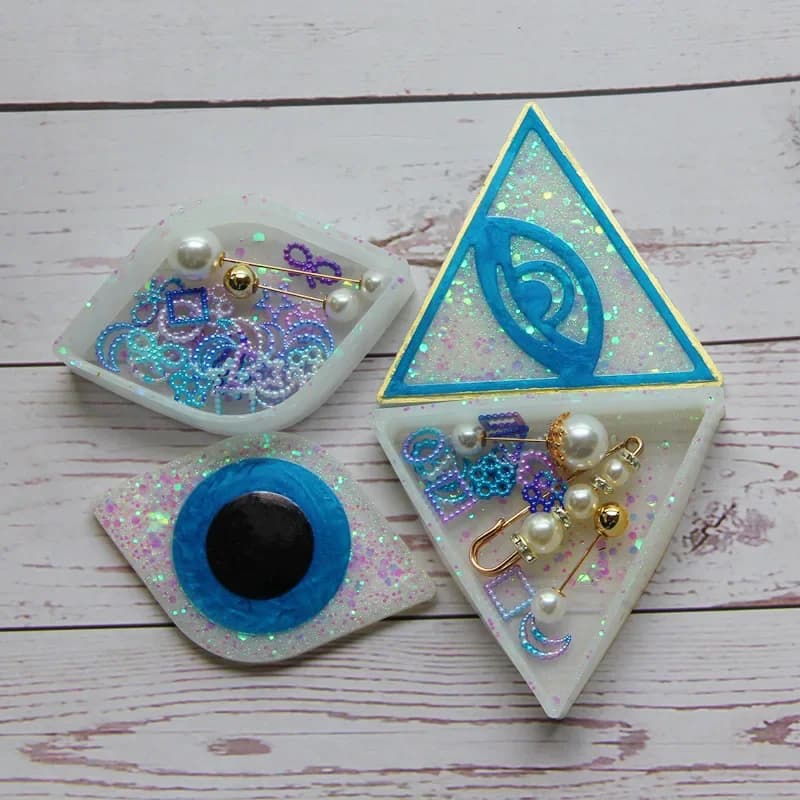 Scatola portaoggetti per occhi triangolari fai-da-te Stampi in resina epossidica Strumenti per gioielli in silicone Accessori per gioielli Stampo per gioielli