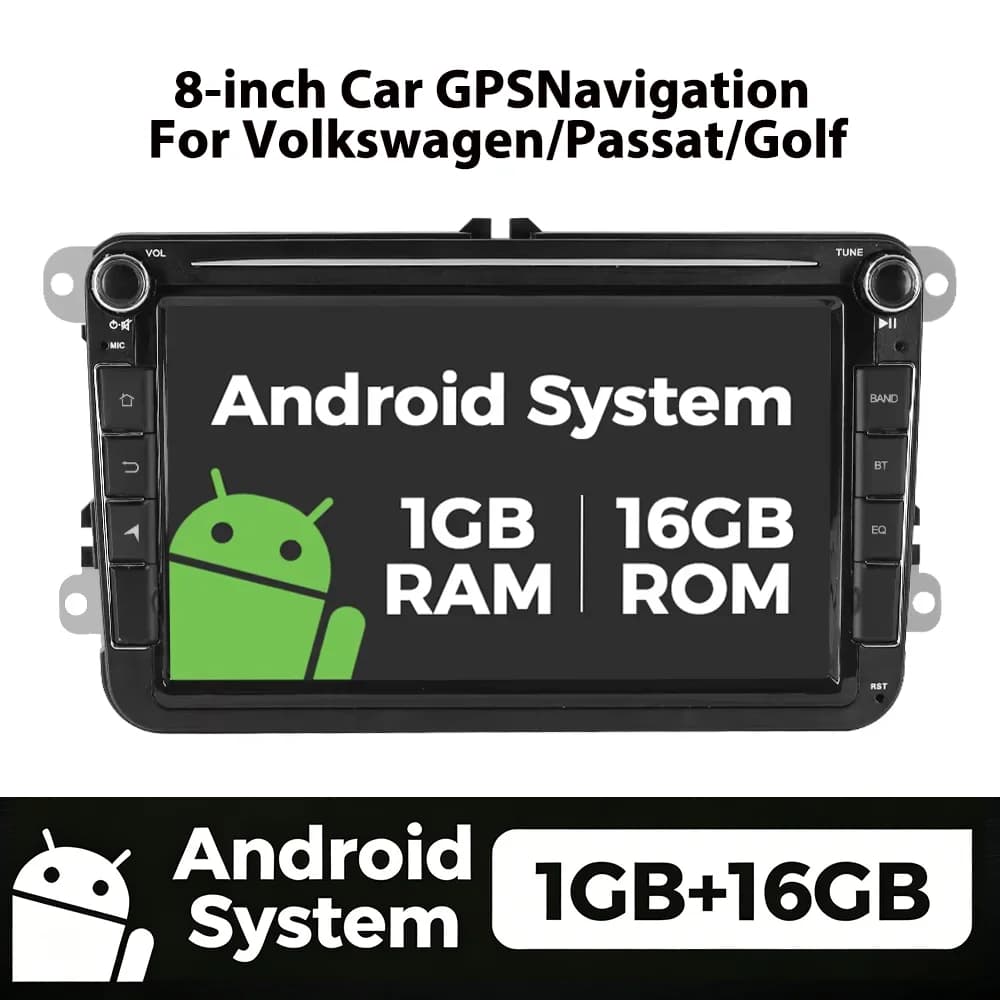 MEKEDE U.S. Autoradio per Volkswagen Passat b6 b7 Golf 5 6 Polo Jetta Skoda con Carplay, Bluetooth, sistema multimediale centrale intelligente per auto.